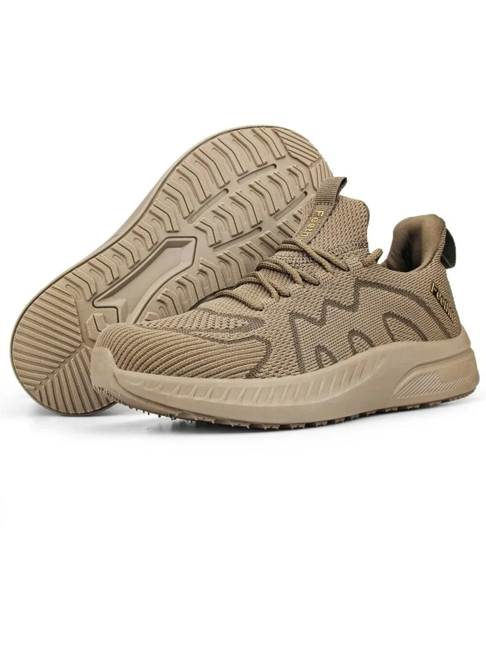 Women's Khaki Running Shoes Tennis Walking Shoes Slip on Sneakers Gym Shoes